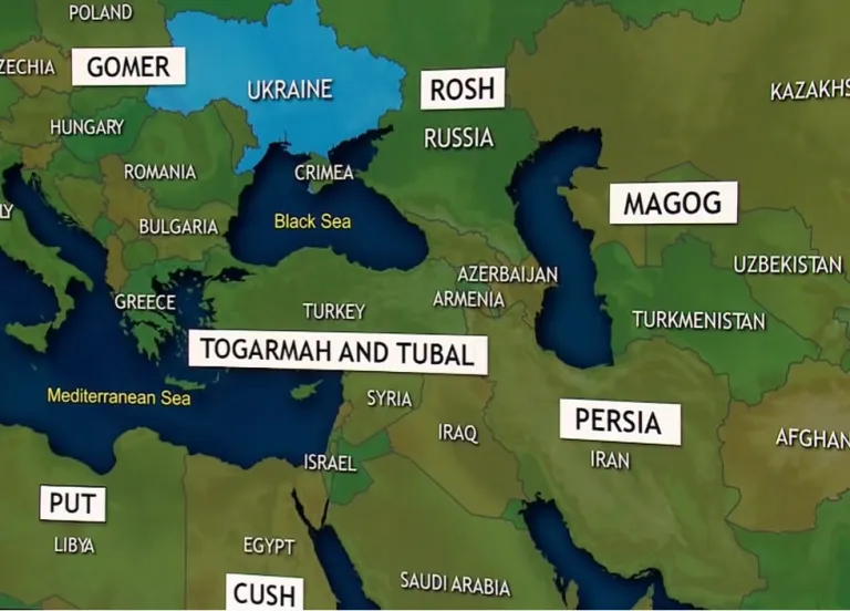 Map showing Russia in relation to Ezekiel 38 prophecy